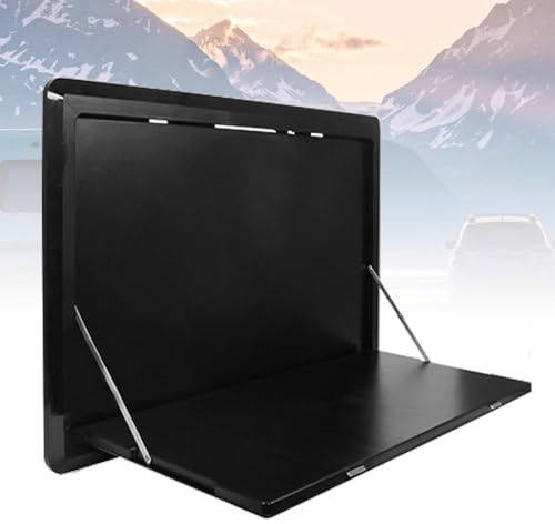 DJJYCTNM Wandklapptisch für Wohnmobile, 800 X 450 MM Externer Hängetisch mit LED-Beleuchtung, Externer Abschließbarer Wandtisch, Schwimmender Wandtisch für Wohnmobil Anhänger, Aluminium(Black)