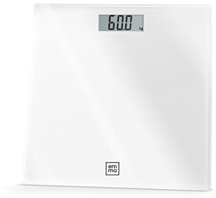 Báscula Baño - Envío 24h - EMMA - Balanza personal Electrónica de alta precisión - Peso de Vidrio Templado - 30x30 cm - Auto apagado.
