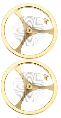 YINETTECH 2 Stück Uhr-Unruh mit Haarfeder Kompatibel mit Orient-Uhrwerk 46941 46943 Gold