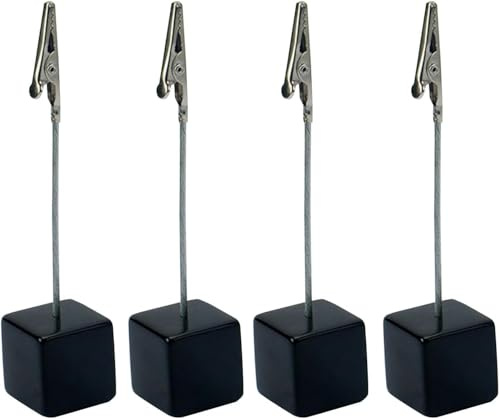 4 schwarze Memo-Cliphalter mit Krokodilverschluss, für Bilder, Karten, Papier, Notizklammern, Büro, Memo-Halter für Büro, Zuhause, Büro, Memo-Halter