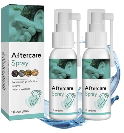 Sterile Aftercare Spray - Saline Solution For Soothing - Cleaning Mist For Ear, Tongue, Nose, Lip, Eyebrow & Navel - Easy To Use For Reducing Redness & Keeping Fresh