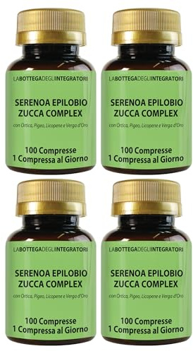 Complejo de Serenoa, Epilobio y Calabaza con Ortiga, Pygeum africanum, Licopeno y Vara de oro | 400 comprimidos, 1 al día | Suplemento para el apoyo de la próstata y las vías urinarias