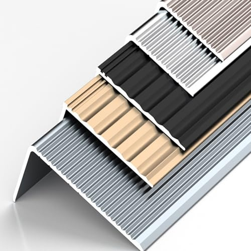 Aluminium L-förmiger Kantenschutz, Rutschfeste Treppenschutzmatten, For Schutz Und Zur Dekoration Von Wänden, Türrahmen, Schränken Sockelleisten(Black,90cm L 50mm*30mm)