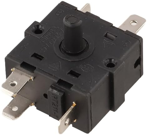 NiuLumea Interruttore per riscaldamento elettrico, termoventilatore, stufe, 3 pin, 5 poli, interruttore di controllo della temperatura in metallo, tipo 3NC+1NO, 4 cm