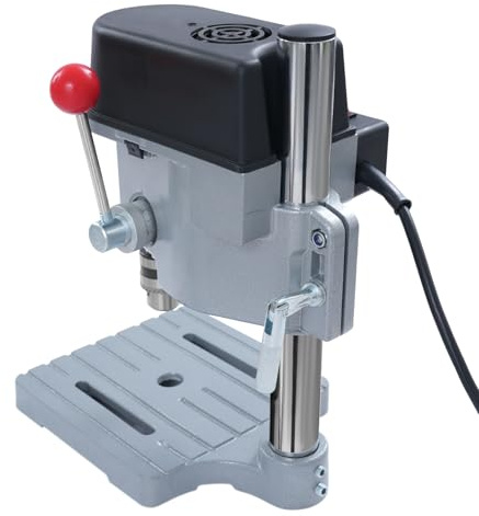 Bench Drill Press 340W Heavy Duty Rotary Pillar Drill with 3-Level Speed Adjustment, Mini Table Drill, Small Benchtop Drill Press, Portable Bench Drilling Machine for Wood, Plastic, Iron, 1mm-10mm