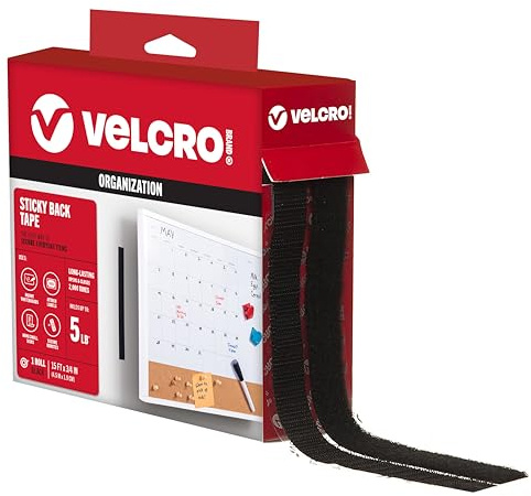 Velcro(r) Brand Fasteners 3/4 x 15-Inch Sticky Back Tape, Black
