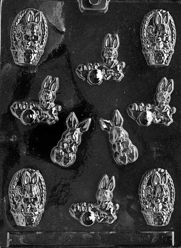 Grandmama's Goodies E005 Easter Assortment w/Cart Chocolate Candy Soap Mold with Exclusive Molding Instructions……