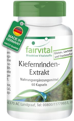 fairvital tallbarksextrakt, 60 kapslar, lättsvälta, HÖGDOSERADE, Pinus pinaster atlantica, 95% proantocyanidiner, VEGAN