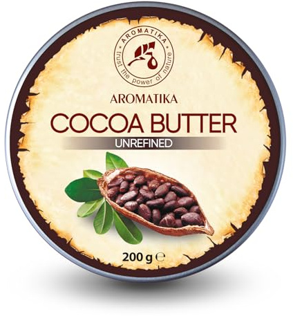 Manteca de Cacao 200g - Burkina Faso - 100% Puro & Natural - Manteca de Semilla de Theobroma Cacao - Grandes Beneficios para Piel - Cabello - Rostro - Cuerpo - Labios - Cocoa Butter