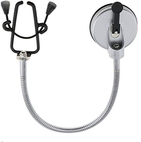 Backbayia Mains Libres Sèche-cheveux Titulaire avec Ventouse Porte Sèche Cheveux en Acier Inoxydable