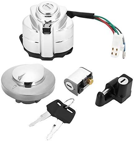 Cerradura de encendido Tapa de gasolina Cerradura de dirección de casco con llave para VT250/Magna 250 Steed 400 VLX 600/VT600 Shadow 400 VT750/Shadow 750