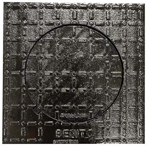 Jardibric - Regard de Trottoir Carré Plaque d'égout en Fonte Ductile Classé B125 (400 x 400 mm; Ø ouverture 250mm) - Tampon en fonte - Groupe 2 - Pour Parking - Conforme aux Normes EN 124
