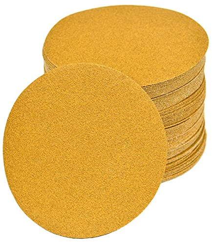 Aiyard 6-Inch No-Hole Hook and Loop Sanding Discs 80-Grit, Random Orbital Sandpaper for Automotive and Woodworking, 100-Pack