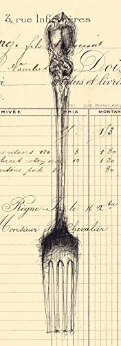 ART-PRINT-on-matte-paper-220gr- Fork Document Z Studio - Country French Image Fork Kitchen Menu French Fine art Print 57_X_19_in