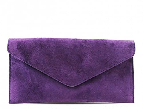 00 Women's Real Leather Envelope Clutch Evening Bag Ladies Suede Shoulder Handbag Metal Zip Closure Bag Ladies Party Handbag Women Hangout Shoulder Bag