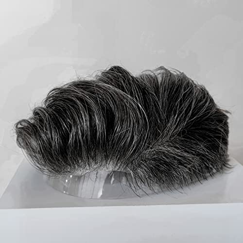 Haarsystem Toupet BARBER UNDERCUT für Männer - Neu - vom Friseur zugeschnitten - gebrauchsfertig… (Grau - 40%)