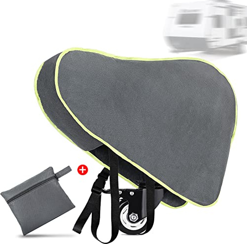 AiQInu Deichselabdeckung mit Reflektierendem Rand, Universal Deichselhaube Groß Wasserdicht Wohnwagen deichselabdeckung mit Verstellbare Gurtschnalle Deichselschutzhülle