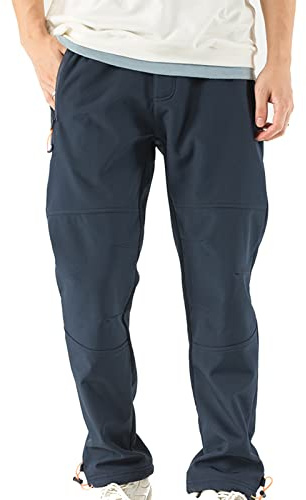 TONY BACKER Pantaloni Uomo Invernali Sci Trekking Impermeabile Antivento Escursione shoftshell Outdoor (as6, Alpha, XX_l, Regular, Regular, Blu, 2XL)