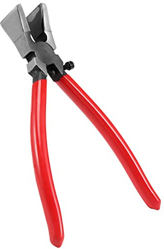 Qeunrtiy Alicates para Cortar Vidrio Manejar para Romper, Herramientas para Vidrieras, Alicates para Vidrio de Extremo Plano, Alicates para Cortar Vidrio Plano, Roja