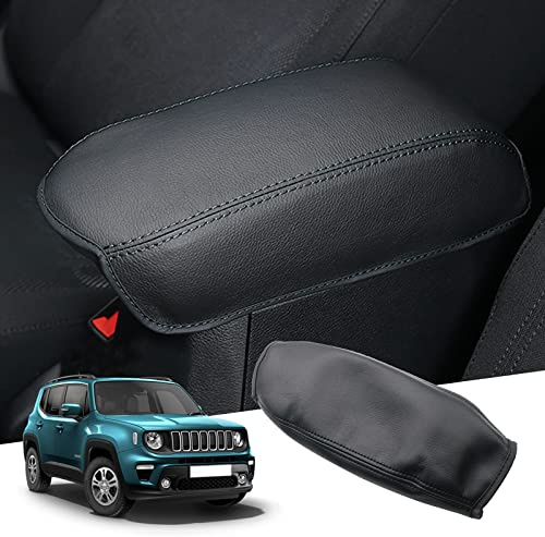 GAFAT J-eep Renegade 2015-2024 2025 Copertura per Bracciolo Console Centrale, Renegade 2023 Protezione Braccioli, Rivestimento in Pelle, Compatibile con Jeep Renegade Accessori (Nero)
