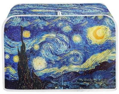 ZFRXIGN Starry Night Toaster Cover 4 Slice Small Appliance Covers Toaster Bag Dust Cover with Top Handle Cute Toaster Oven Cover Washable Blue