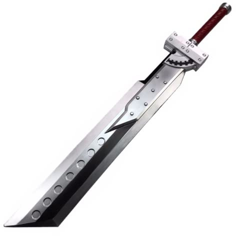 damdos Halloween Prop Cloud Strife Buster Sword Remake Sword,Zack Fair Sword Weapon Cosplay Prop PU Foam Birthdays Gifts