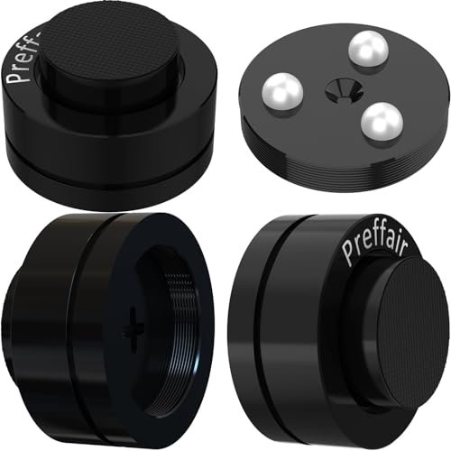 Preffair 4 Pcs Turntable Anti-Vibration Isolation Feet Speaker Feet Isolators Subwoofer Shock Absorber Stand Speaker Cone Pads with Ceramic Beads for DAC Recorder, HiFi Amplifier (Aluminum Alloy)