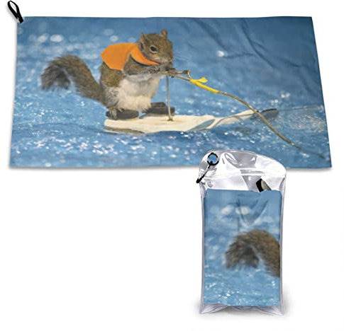 Ahdyr 16x31,5 Zoll schnell trocknendes Handtuch Wasserski Eichhörnchen Mikrofaser Strandtücher Erwachsene für Reisen Schwimmen Pool Yoga Camping Decke Muttertag Frauen Geschenke