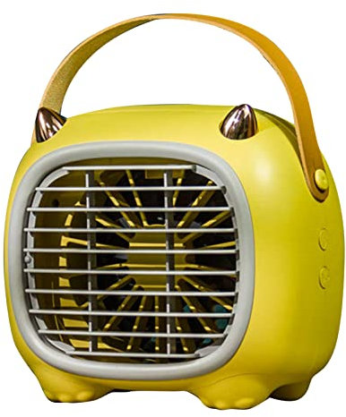 Otufan Ventilateur De Bureau USB, Ventilateur Silencieux Portable à 3 Vitesses pour Bibliothèque, Bureau, Camping, Pique-Nique, Excursions(Jaune)