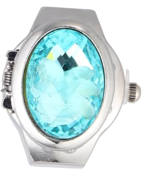 Holibanna Uhrenförmiger Ring Für Herren Und Damen Modischer Quarzuhrenring Mit Elastischem Gummiband Praktische Und Dekorative Accessoires in Blau