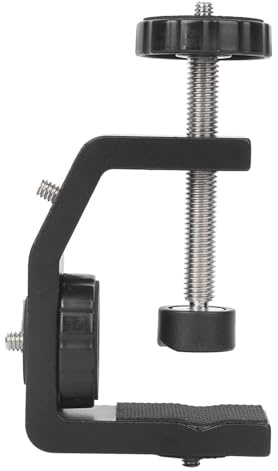 Beufee Universelle C-Klemme, Große, Schwarze C-Klemmhalterung aus Aluminiumlegierung, Feste Desktop-Halterung Kameratischhalterung Tischkamerahalterung Vielseitige Klemme Für Taschenlampen-Kamera
