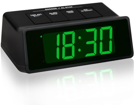 Timegyro 110 db Extra lauter digitaler LED-Wecker Batteriebetrieben für schwere Schläfer, AA-Batteriestrom/nur betrieben