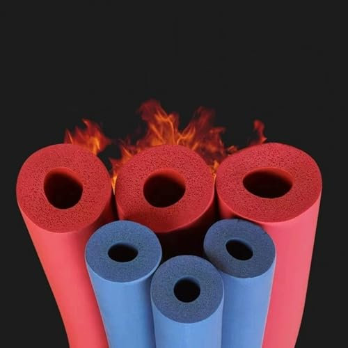 Rot/Blaue Frostschutzschaum-Rohrisolierung 1.8m Länge Isolierschlauch Flexibel Schaumstoffrohr Schwer Entflammbaren Heizungsrohre Für Handgriff Greifen Unterstützung ( Farbe : Blau , Größe : 25mmx9mmx