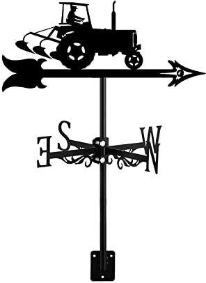 ANCNA-U Farmer Muster Ornament Metall Wetterfahne Windfahne Obstgarten Bauernhof Pfahl Windrichtungsanzeiger Messwerkzeug Dekoration für Outdoor Garten Dach Paddock Hof, Bauernhoftraktor