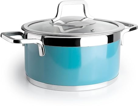 Lacor 15520 - Cacerola Buffet con tapa Ocean, Acero inoxidable 18/10 | En acero inox 18/10, para guisos y cocciones uniformes; apto para inducción y horno, agarre ergonómico, de 20 cm de diámetro