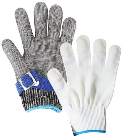 nmbhus Anti-Schnitt-Handschuhe, Edelstahldraht, Schnittfeste, Gewebte Sicherheits-Arbeitshandschuhe, For Schneiden Von Fischen, Töten Von Metall, Eisen, Küchenhandschuhe (Size : XS)
