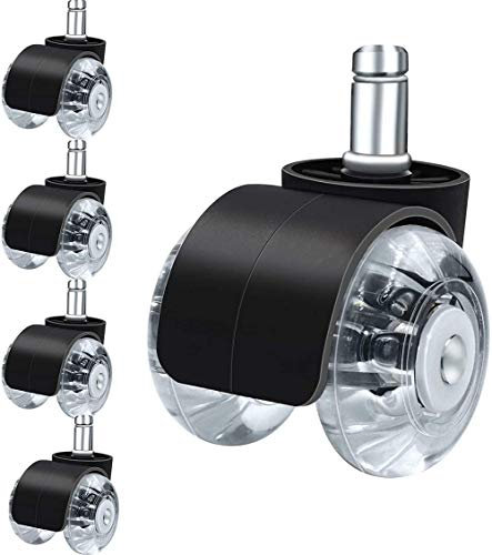 Stuhlrollen - 11mm x 22mm Rollen 5 Stück, Standardgröße für harte Böden - Perfekt für Bürostühle, Laminat, Holz, Fliesen
