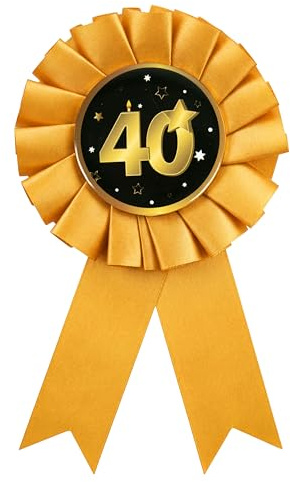 Tiwoca Geschenk zum 40. Geburtstag – schwarz-goldener Anstecker in edler Optik Zahl 40 – Stilvolle Geburtstagsdeko und elegante Geschenkideen für Junge und Mädchen
