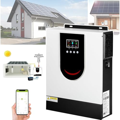 ASnwpaK 1.0-10.2KW Hybrid Solar Inverter, 12V 24V 48V Pure Sine Wave, Off Grid, 10200W, 48V DC, 220V AC, MPPT Solar Charge Controller, LCD Display