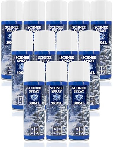 Stephans Möbelbörse 12x Kunstschnee - Spraydose mit Dekoschnee - Schneespray zum Dekorieren zu Weihnachten - Sprühschnee Snowspray Fensterspray Schnee Spray Deko Schnee (12 Stück - 300ml/Schnee)