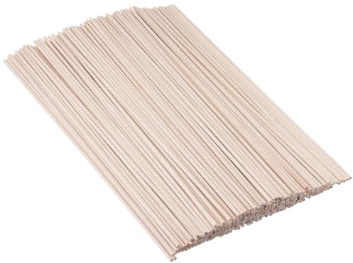 FAAING 600 tacos de madera de 3 mm, varillas de madera de 30 cm de largo, para manualidades, redondas, sin tratar, para proyectos de arte, carpintería, modelismo, decoración
