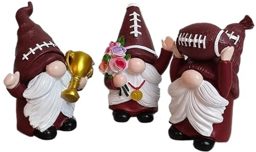Qyljeiwred Nain de Jardin | Statue de Nain de Football | Petite Statue de Nain de Jardin | 3 Figurines de Nains de Bureau en résine pour décoration de la Maison