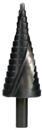 1pc 4-32mm Step Drill Bit HSS Titanium Coated Hex Core Bits Sharpener Multifunction Stepped Drilling Conical Woodworking Drills(Black 4-32mm)