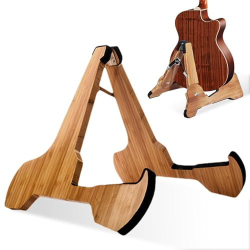 BORDEAG Gitarrenständer, Instrumentenständer, Bodenbelaghalter, Akustikgitarrenständer Gitarrenzubehör Gitarrenhalter Für Akustikgitarre, E-Gitarren Und Bassgitarre(Braun)