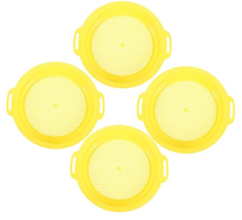 ANDRESLAD 4pcs Gold Mesh Sifting Pan Set for Prospecting and Mining, Handheld Sand Sifter Mesh Panning Pan with Potable Filter for Gold Sorting and Sifting