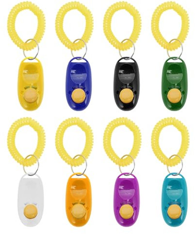 CAPASTEC Tiertraining Clicker, Clicker für Haustiere mit Handgelenkschlaufe, Hundeclicker für Training, Clicker für Hund Katze Verhaltenstraining, Gelb