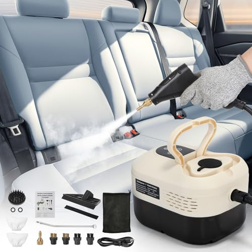 BEAMNOVA Nettoyeur vapeur pour voiture 1,2 L, nettoyeur vapeur sous pression portable, beige