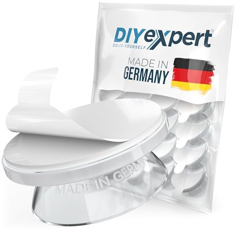 DIYexpert Saugnapf zum Kleben | Made in Germany Saugnapf selbstklebend | [Ø 20 mm] [20 Stück] | Hochwertige Saugnäpfe mit Klebepad | Ideal für Schilder und für Deko