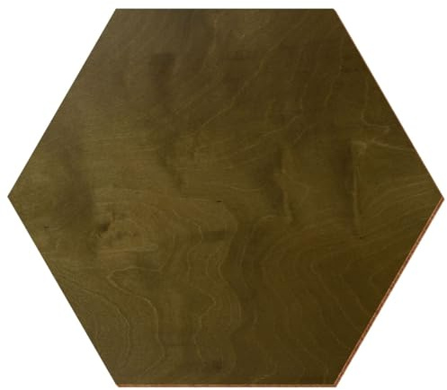 Holz Hexagon Nussbaum hell beidseitig lackiert Deko Basteln 3-50cm aus 3mm Birkensperrholz einzeln oder im Set erhältlich, Größe:36cm, Pack mit:10 Stück