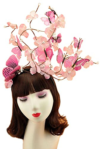 Haarreif für Damen, Schmetterlinge, Cosplay, Hochzeit, Kopfschmuck, Haarschmuck, Haarschmuck für Mädchen, für Damen, Mädchen, Geburtstag, Hochzeit, Fascinator Hut
